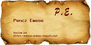 Pencz Emese névjegykártya